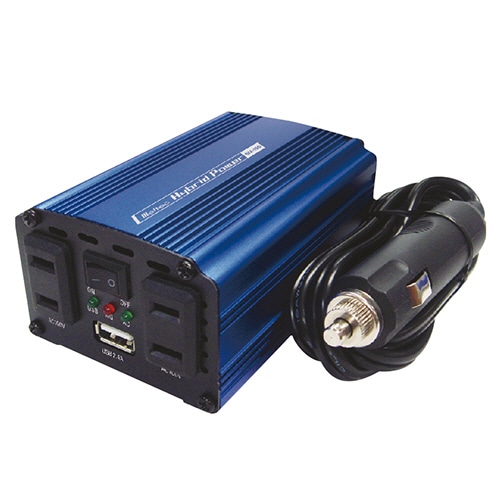 大自工業 クルマDEコンセント(USB&コンセント 静音タイプ) ブルー SIV-150 1台