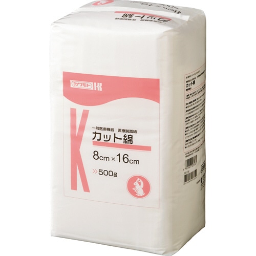 カワモト カット綿 8×16cm 500g 013-004120-00 1パック