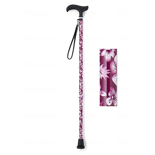 ウェルファン　まごころステッキ　ベーシック　７３－９３ｃｍ　フローラルワイン　００９７９１ＦＷ　１本