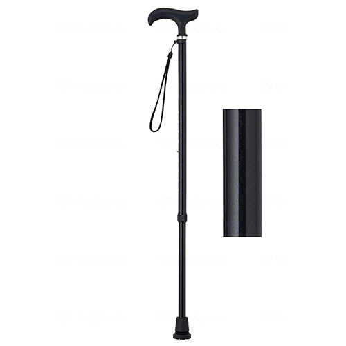 ウェルファン　まごころステッキ　ベーシック　７３－９３ｃｍ　ブラック　００９７９１ＢＫ　１本