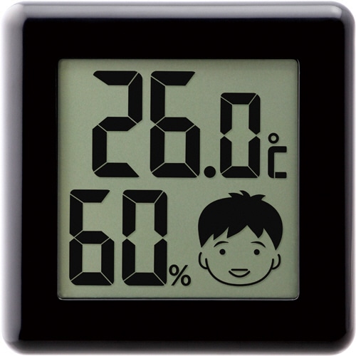 ドリテック デジタル温湿度計 ピッコラ ブラック O-282BK 1個