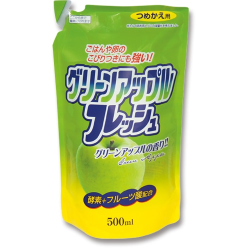 ロケット石鹸 フルーツ酸配合 フレッシュ グリーンアップル 詰替用 500mL 1パック