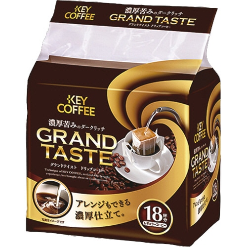 キーコーヒー ドリップバッグ グランドテイスト 濃厚苦味のダークリッチ 6g 1パック(18袋)