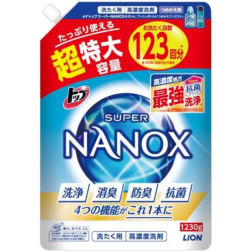 ライオン トップ スーパーNANOX 詰替用 超特大 1230g 1個