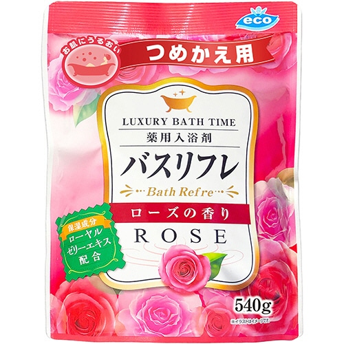 ライオンケミカル 薬用入浴剤バスリフレ ローズの香り つめかえ用 540g 1パック