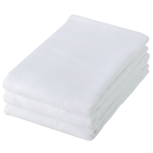 日本製 ガーゼタオル ホワイト 1パック(3枚)