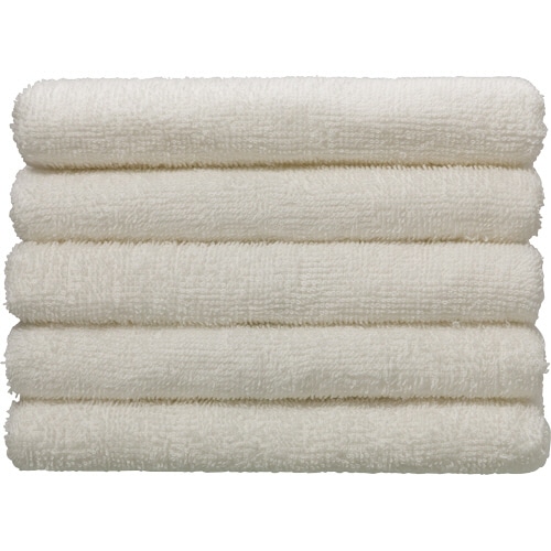 伊澤タオル 再生PET糸使用・環境に優しいタオル フェイスタオル ホワイト 1パック(5枚)