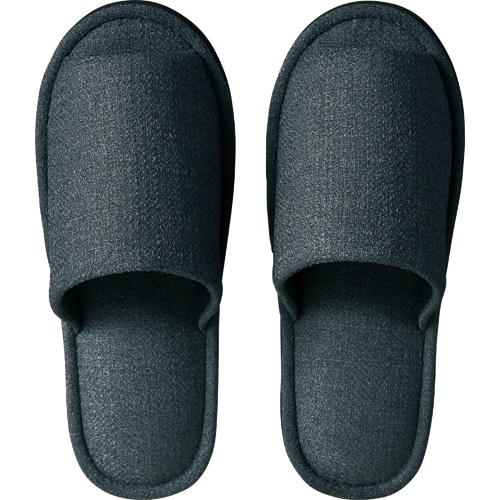 TANOSEE 外縫いスリッパ ブッチャー 大きめL チャコール 1足