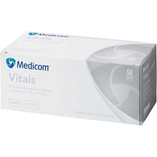 メディコム・ジャパン バイタル イヤーループマスク ホワイト JMK2683 1箱(50枚)