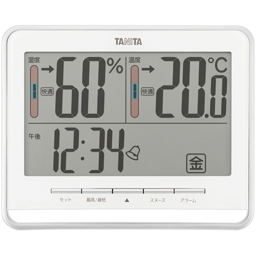 タニタ デジタル温湿度計 ホワイト TT-538WH 1個