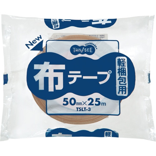 TANOSEE 布テープ 軽梱包用 0.19mm厚 50mm×25m 1巻