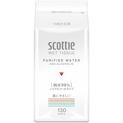 日本製紙クレシア スコッティ ウェットティシュー 純水99% つめかえ用 1パック(130枚)