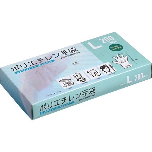 クラフトマン ポリエチレン手袋 L PGHK-03 1パック(200枚)