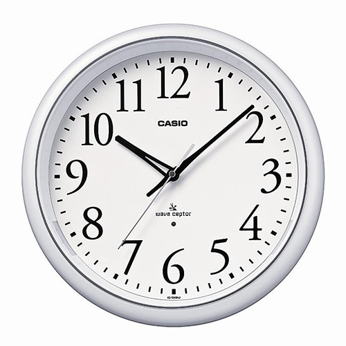 カシオ 夜見えライト付電波掛時計 パールホワイト IQ-1050NJ-7JF 1台