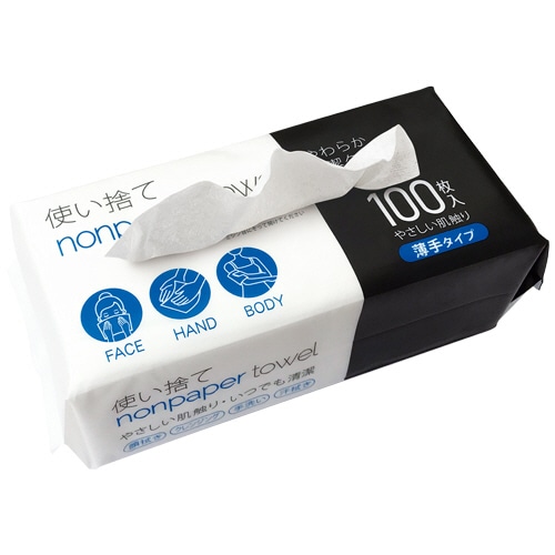 医食同源ドットコム 使い捨てノンペーパータオル 薄手タイプ 100枚 1パック