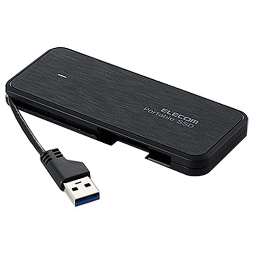 エレコム ケーブル収納型外付けポータブルSSD 480GB ブラック ESD-EC0480GBK 1台