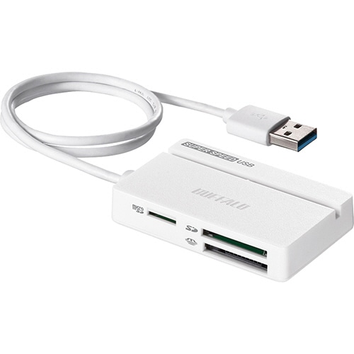 バッファロー USB3.0 マルチカードリーダー スタンダード ホワイト BSCR100U3WH 1個
