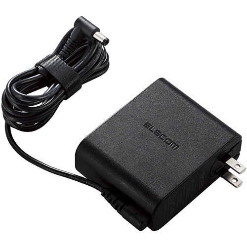 エレコム ノートパソコン用ACアダプタ(回転スイングプラグ) 富士通65W/19V 丸コネクタタイプ ACDC-1965FUBK 1個