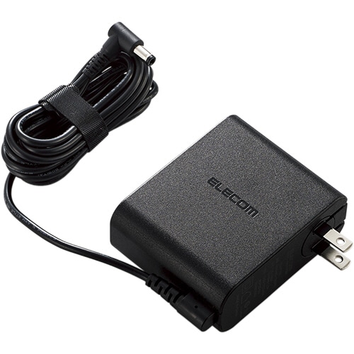 エレコム ノートパソコン用ACアダプタ(回転スイングプラグ) NEC65W/19V 丸コネクタタイプ ACDC-1965NEBK 1個