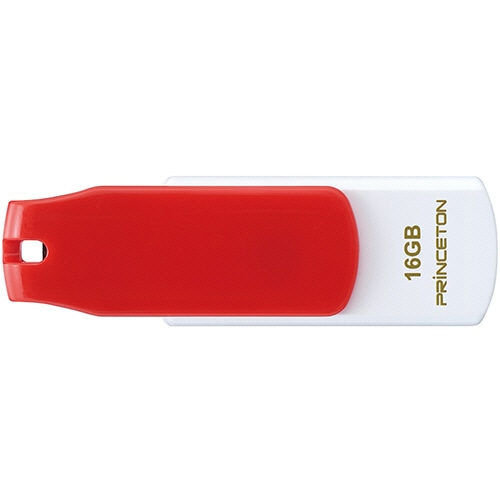 プリンストン USBフラッシュメモリー ストラップ付き 16GB レッド/ホワイト PFU-T3KT/16GMG 1個