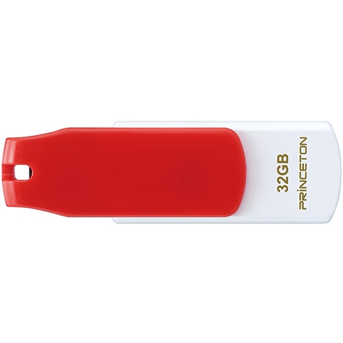 プリンストン USBフラッシュメモリー ストラップ付き 32GB レッド/ホワイト PFU-T3KT/32GMG 1個