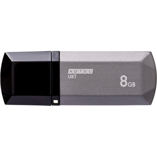 アドテック USB2.0 キャップ式フラッシュメモリ 8GB ミッドナイトシルバー AD-UKTMS8G-U2R 1個