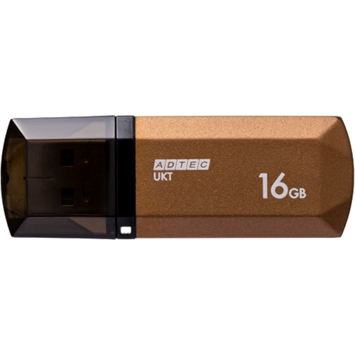アドテック USB2.0 キャップ式フラッシュメモリ 16GB シャンパンゴールド AD-UKTSG16G-U2R 1個