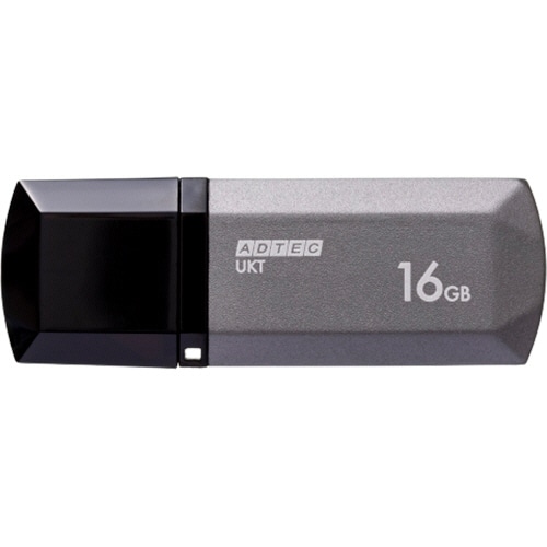 アドテック USB2.0 キャップ式フラッシュメモリ 16GB ミッドナイトシルバー AD-UKTMS16G-U2R 1個