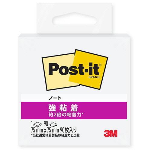 ３Ｍ　ポスト・イット　強粘着ノート　７５×７５ｍｍ　ホワイト　６５４ＳＳ－Ｗ　１冊
