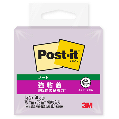 ３Ｍ　ポスト・イット　強粘着ノート　再生紙　７５×７５ｍｍ　オーキッドフロスト　６５４ＳＳ－ＯＦ　１冊