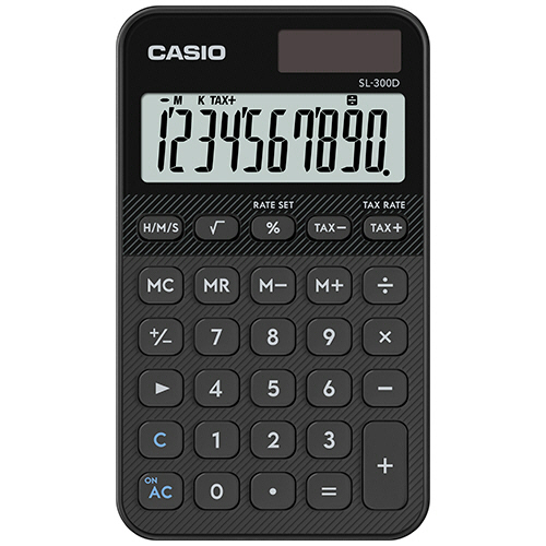 カシオ　カラフル電卓　１０桁　手帳タイプ　ブラック　ＳＬ－３００Ｄ－ＢＫ－Ｎ　１台