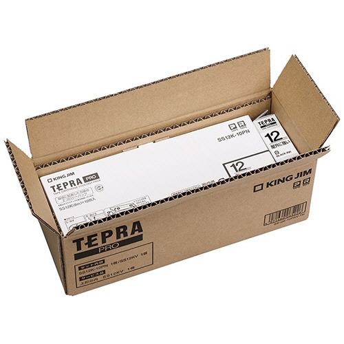 キングジム　テプラ　ＰＲＯ　テープカートリッジ　サービスセット　（ＳＳ１２Ｋ－１０ＰＮ＋屋外に強いラベルＳＳ１２ＫＶ）　１２ｍｍ　白／黒文字　ＳＳ１２Ｋ－１０Ｐ