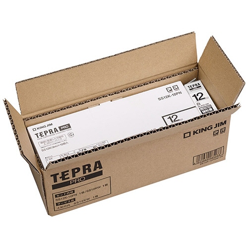 キングジム　テプラ　ＰＲＯ　テープカートリッジ　サービスセット　（ＳＳ１２Ｋ－１０ＰＮ＋強粘着ラベルＳＳ１２ＫＷ）　１２ｍｍ　白／黒文字　ＳＳ１２Ｋ－１０ＰＮＷ