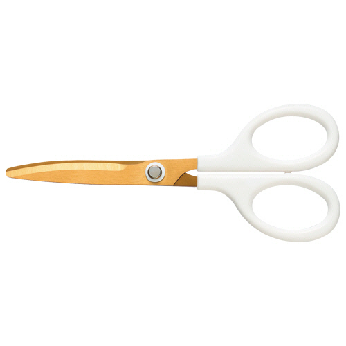 ＴＡＮＯＳＥＥ　コンパクトはさみ　チタンコート　刃渡り６５ｍｍ　ホワイト　１本