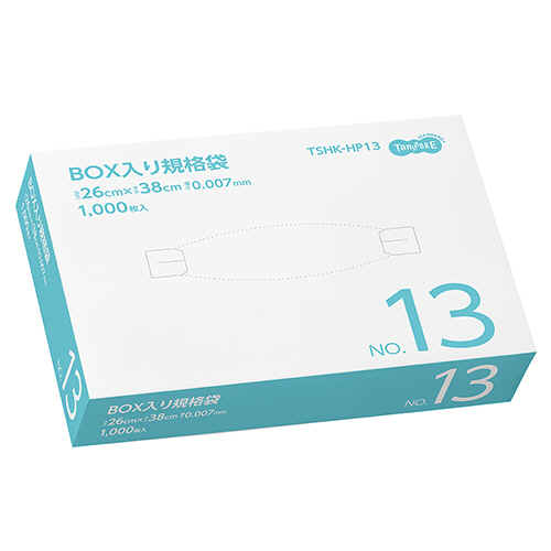 ＴＡＮＯＳＥＥ　ＢＯＸ入り規格袋　半透明　Ｎｏ．１３　０．００７×２６０×３８０ｍｍ　１箱（１０００枚）