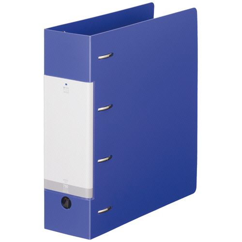 リヒトラブ　リクエスト　Ｄ型リングファイル　Ａ４タテ　４穴　７５０枚収容　７５ｍｍとじ　背幅８８ｍｍ　青　Ｇ１２９０－８　１冊