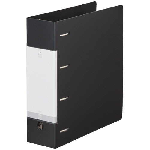 リヒトラブ　リクエスト　Ｄ型リングファイル　Ａ４タテ　４穴　７５０枚収容　７５ｍｍとじ　背幅８８ｍｍ　黒　Ｇ１２９０－２４　１冊