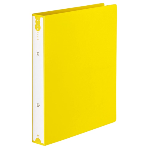 TANOSEE リングファイル A4タテ 2穴 260枚収容 リング内径32mm 背幅43mm イエロー 1冊