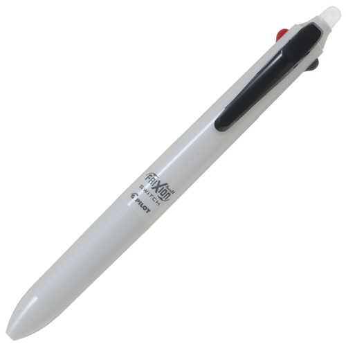 パイロット　フリクションボールスイッチ（フリクション３色／０．３８ｍｍ＋油性黒／０．５ｍｍ）　ホワイトグレー　ＬＢ３１ＦＢＳ－１－ＷＧＹ　１本