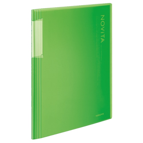 コクヨ クリヤーブック(ノビータ) 固定式 A4タテ 20ポケット 背幅5～40mm ライトグリーン ラ-N20LG 1冊