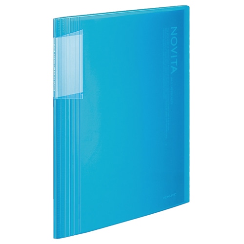 コクヨ クリヤーブック(ノビータ) 固定式 A4タテ 40ポケット 背幅8～50mm ライトブルー ラ-N40LB 1冊