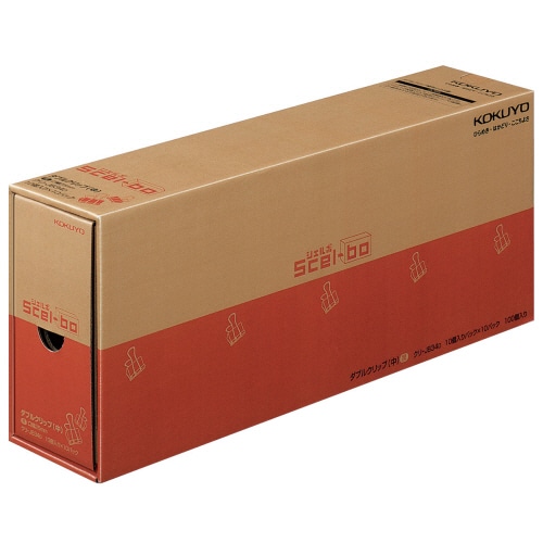 コクヨ ダブルクリップ(Scel-bo) 業務パック 中 口幅25mm 黒 クリ-JB34D 1パック(100個:10個×10箱)