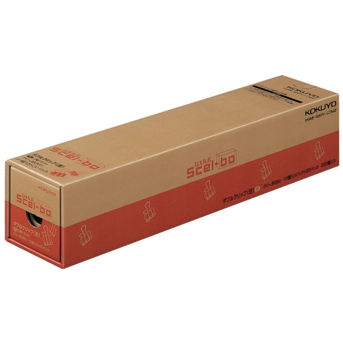 コクヨ ダブルクリップ(Scel-bo) 業務パック 豆 口幅15mm 黒 クリ-JB36D 1パック(200個:10個×20箱)