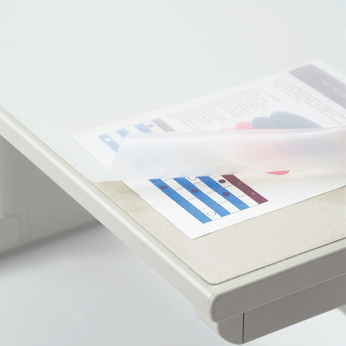 ライオン事務器 デスクマット 再生オレフィン製 ノングレア仕上 ダブル(グレーマット付) 1045×715×1.5mm No.5-FR 1枚