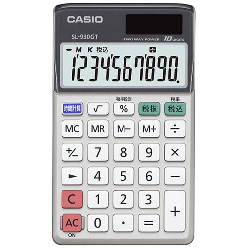 カシオ 手帳タイプ電卓 10桁 SL-930GT-N 1台
