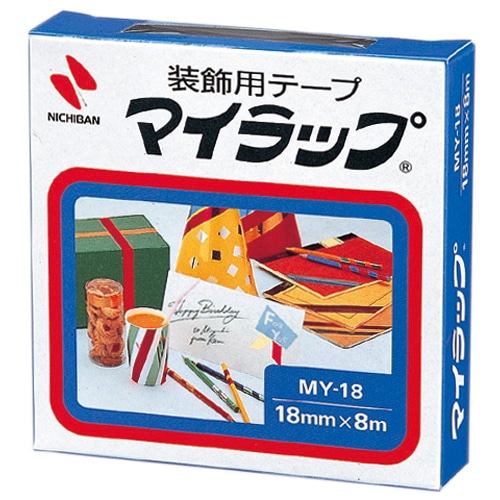 ニチバン 装飾用テープ マイラップ 幅18mm×長さ8m 赤 MY-181 1巻