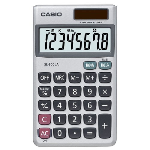 カシオ 電卓 8桁 手帳サイズ SL-900LA-N 1台