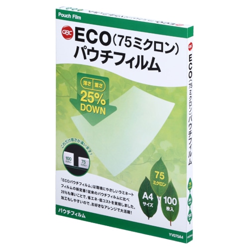アコ・ブランズ ECO パウチフィルム A4 75μ YV075A4 1パック(100枚)