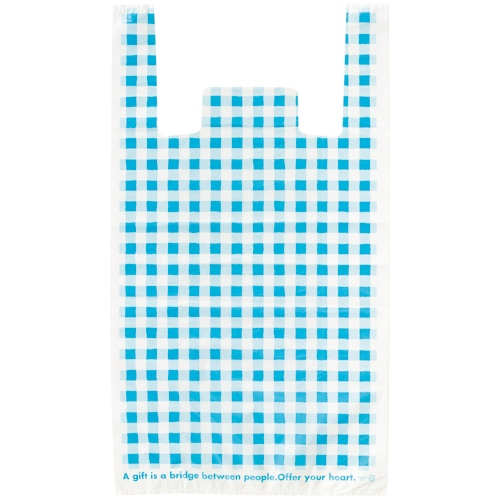 ヘッズ ブルーチェックレジバッグ ヨコ300×タテ540×マチ幅140mm BC-L 1パック(100枚)