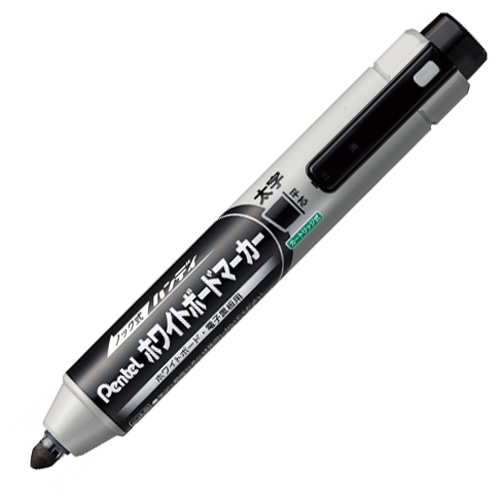 ぺんてる ノック式ハンディ ホワイトボードマーカー 太字平芯 黒 MWXN6M-A 1本